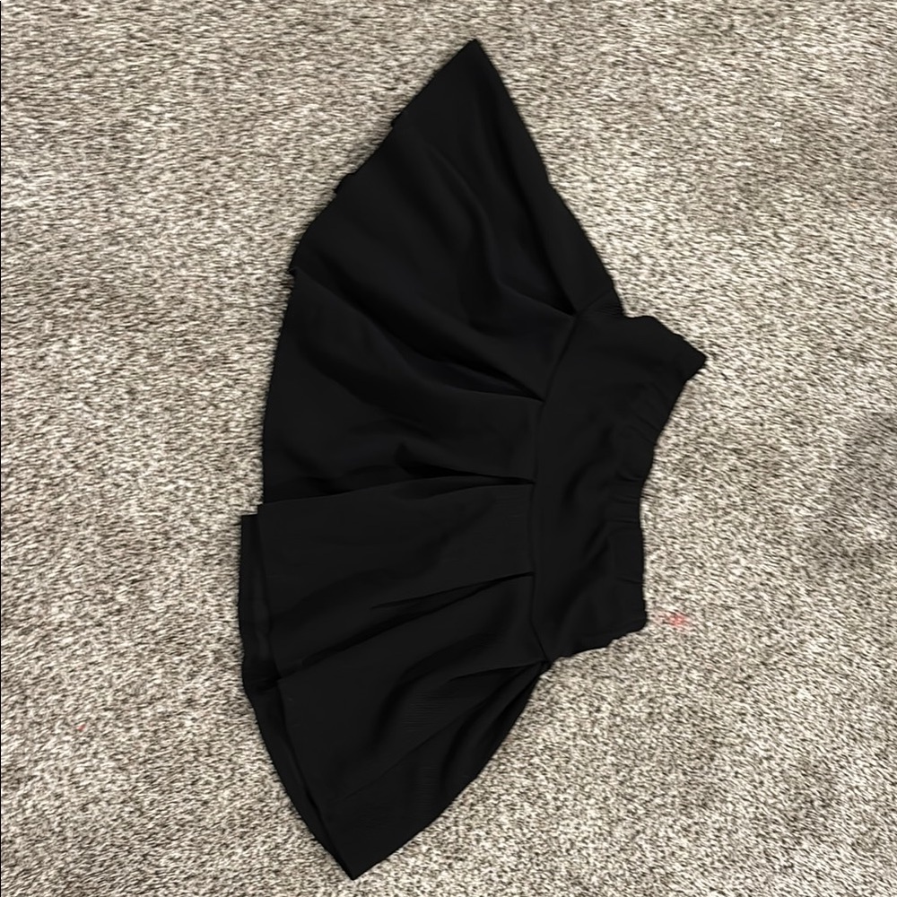 Caution to the wind Black Pleated mini tennis Skirt